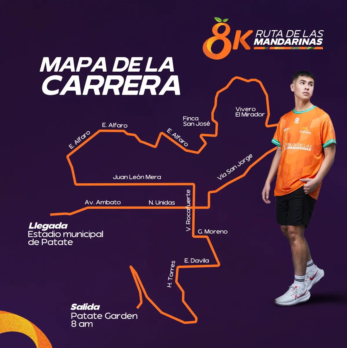 Mapa/recorrido 8K Ruta de las Mandarinas